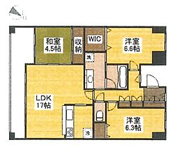 ポレスターガーデンシティ清心 3LDKの間取図画像