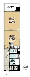 ライオンズマンション倉敷松島 1DKの間取図画像