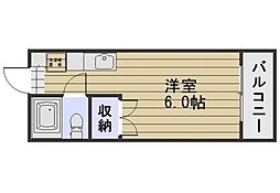 コーポビジョン浜 ワンルームの間取図画像