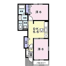 ビッグベアーA棟 2DKの間取図画像