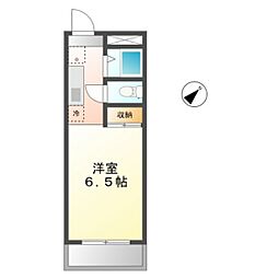 セントフォレスト下中野B 1Kの間取図画像
