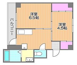 ヴィラナリー上道1 2DKの間取図画像