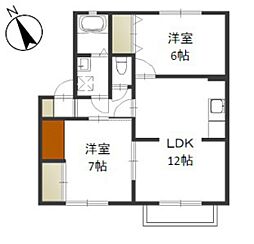 ベルエポック原尾島A 2LDKの間取図画像