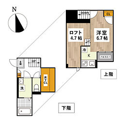 ADC大元ステラ 1Kの間取図画像