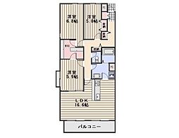 ヒルトップツシマ 3LDKの間取図画像