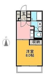 カーサナリトモ中庄 1Kの間取図画像