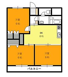 ブライトン円山 3DKの間取図画像