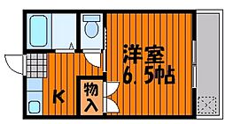 レクサス十日市1 1Kの間取図画像