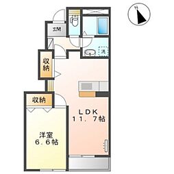 ヴィラアマーブレス 1LDKの間取図画像