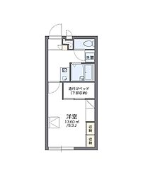 レオパレスセジュール 1Kの間取図画像