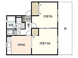 シェーンブルグ2G 2DKの間取図画像