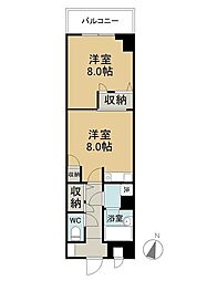 ライオンズマンション倉敷松島 1DKの間取図画像