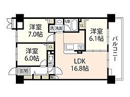 フィール野田公園 3LDKの間取図画像