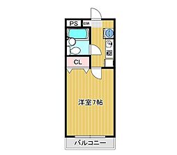 ウイズ20 1Kの間取図画像