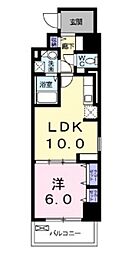 レジデンス柳町 1LDKの間取図画像