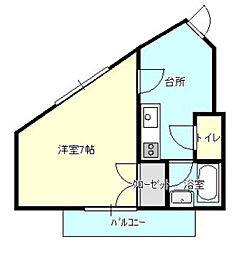 アヴェニール 1Kの間取図画像