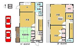 JR津山線 法界院駅 徒歩26分の賃貸一戸建て 4Kの間取り