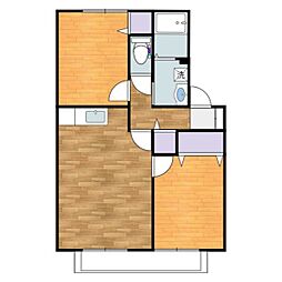 ビューフォート新保A 2LDKの間取図画像