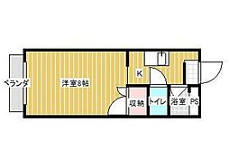 メゾンドソレイユ 1Kの間取図画像