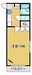 エトワール矢城C 1Kの間取図画像