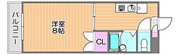 プレールコート 1Kの間取図画像