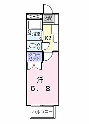 ニューシティサルビア 1Kの間取図画像