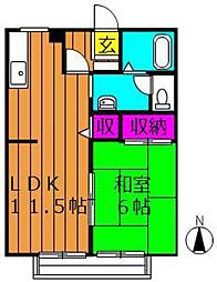 リモージュ青江 1LDKの間取図画像