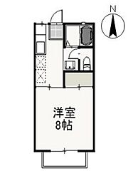 クライン・ブリュッケB 1Kの間取図画像