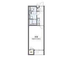 クレイノシャイン万倍 1Kの間取図画像