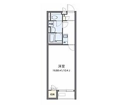 クレイノステラ庭瀬 1Kの間取図画像