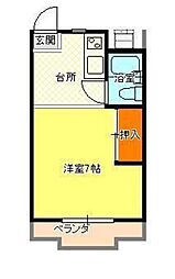 ホワイトメゾン学南5 1Kの間取図画像