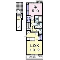 岡山県岡山市北区舟橋町（賃貸アパート1LDK・2階・44.66㎡） その2