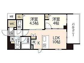 岡山県岡山市北区駅元町（賃貸マンション2LDK・10階・44.78㎡） その2