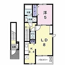 岡山県岡山市東区上道北方（賃貸アパート1LDK・2階・42.28㎡） その2