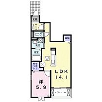 岡山県岡山市北区門前（賃貸アパート1LDK・1階・48.50㎡） その2