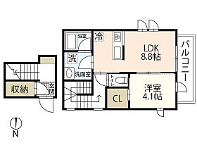 岡山県岡山市北区桑田町（賃貸アパート1LDK・2階・42.05㎡） その2