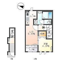 岡山県岡山市東区西大寺川口（賃貸アパート1LDK・2階・42.34㎡） その2