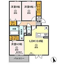 岡山県岡山市中区原尾島1丁目（賃貸アパート3LDK・2階・67.23㎡） その2