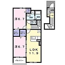 岡山県岡山市中区赤田（賃貸アパート2LDK・2階・61.73㎡） その2