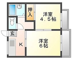 岡山県岡山市中区西川原1丁目（賃貸アパート2K・1階・29.81㎡） その2