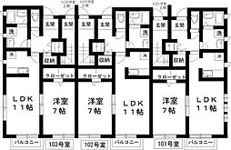 シエスタ 1階1LDKの間取り