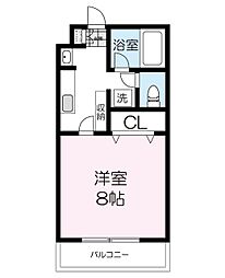 フォレストヒル北仙台 1階1Kの間取り
