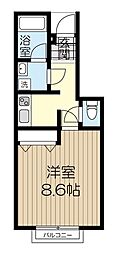 アムールミューズ 1Kの間取図画像