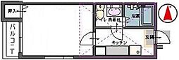 ヴァンベール宮町 1Kの間取図画像