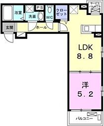 ヴィラ柏木2 1LDKの間取図画像