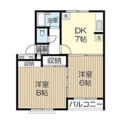 メゾンパーク 2DKの間取図画像