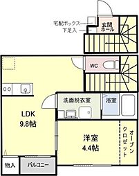 アステラス銀杏町 1LDKの間取図画像