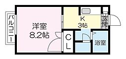 ハウスカシーオM 1Kの間取図画像