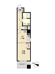 HF仙台五橋レジデンス 1DKの間取図画像