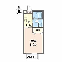 クレール 1Kの間取図画像